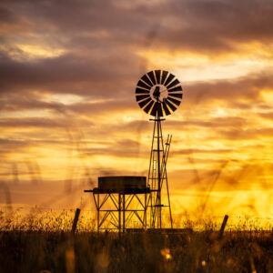 Aussie Sunset Windmill