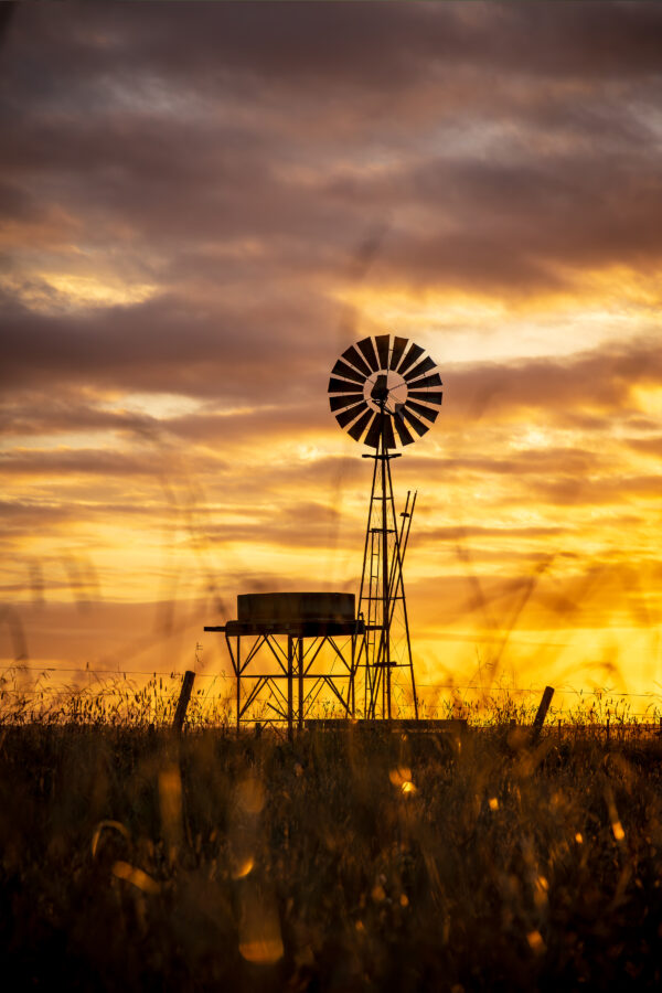 Aussie Sunset Windmill